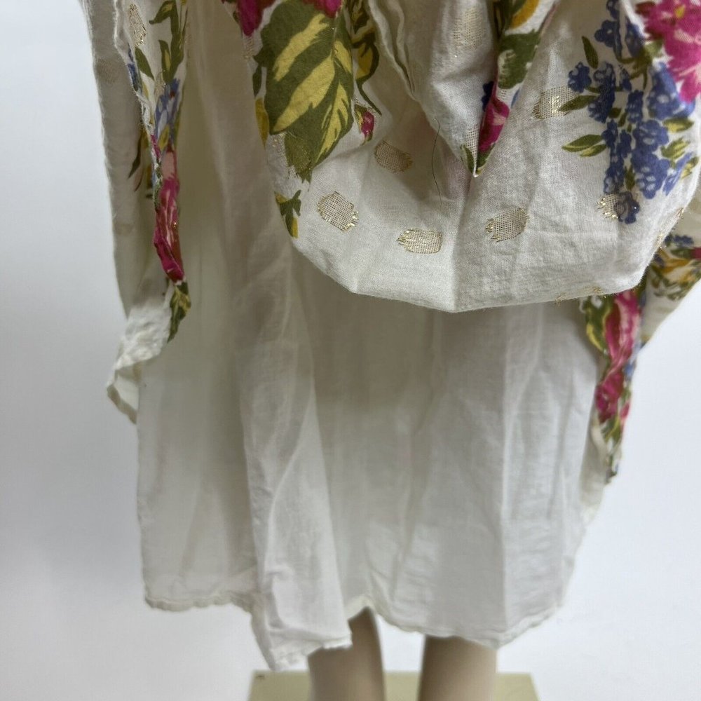 Floral Maxi Skirt - White with Pink and Green Accents - Picture 4 of 9